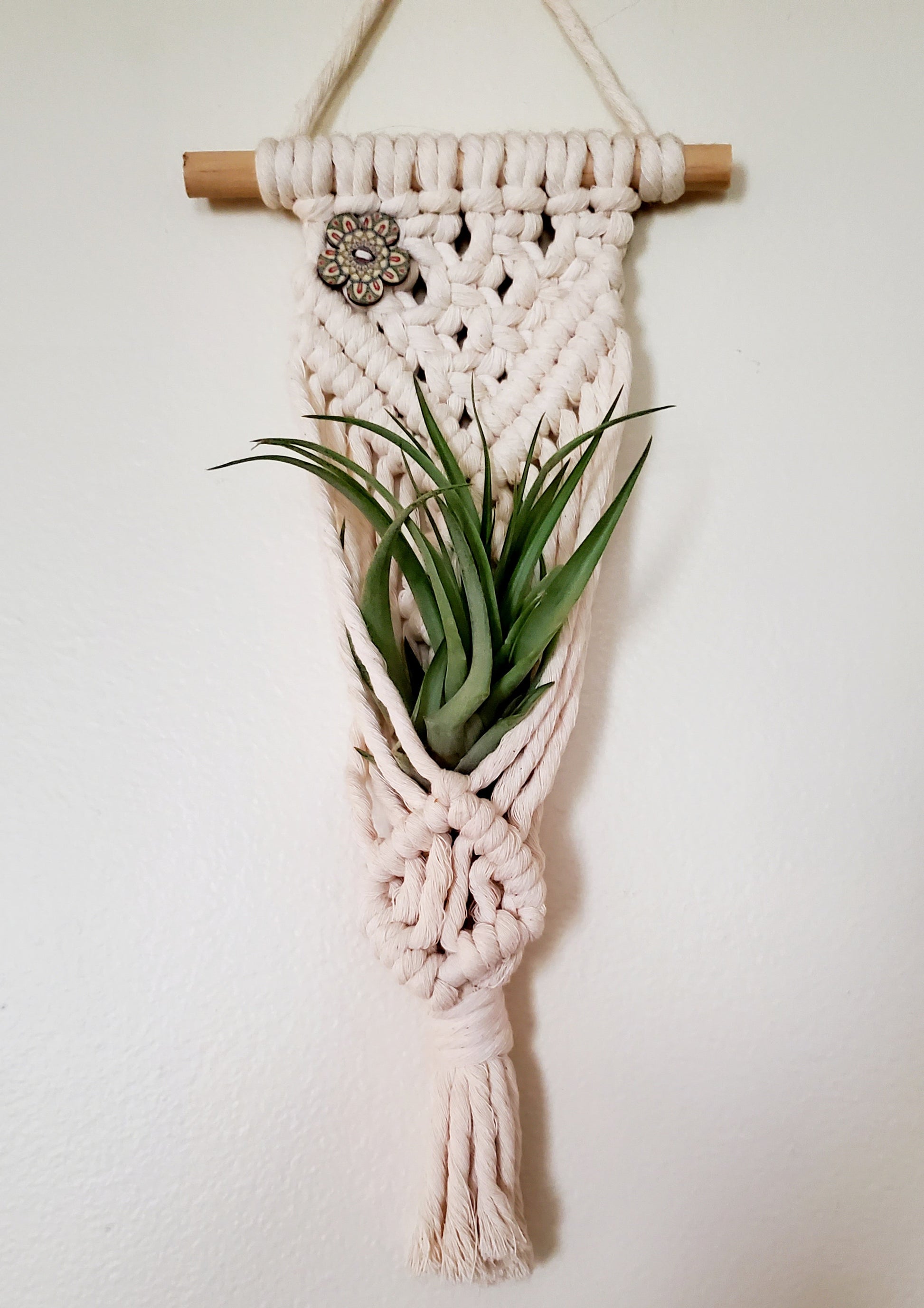 macrame wall hanging plant holder diy Macrame Pocket Air Plant Hanger – Earth Knots LLC